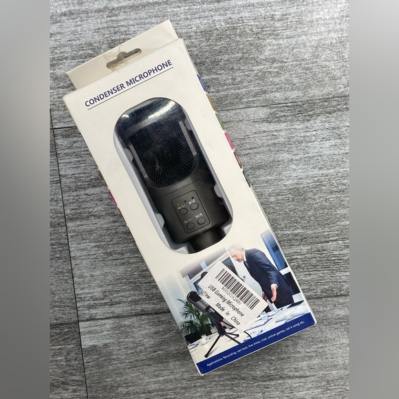 Condenser Gaming Microphone USB Noise Cancellation 16 Bit Preowned Box Cord - Picture 10 of 13